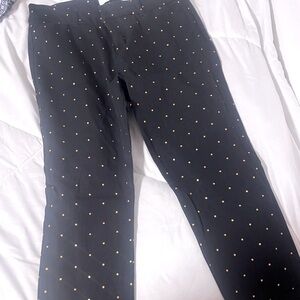 Old Navy black & rose gold polka dot Pixie Pants